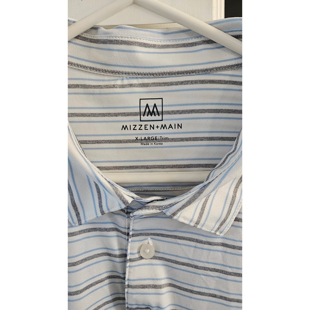 Golfcore Mizzen+Main Versa Polo Mens XL Trim Fit Striped Performance Golf Shirt